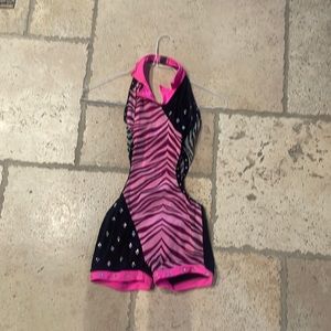 Pink and black dance romper costume